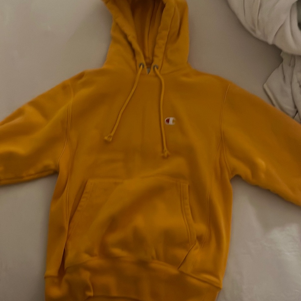 Yellow Champion Mens Hoodie
